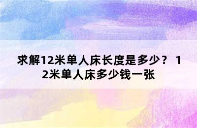 求解12米单人床长度是多少？ 12米单人床多少钱一张